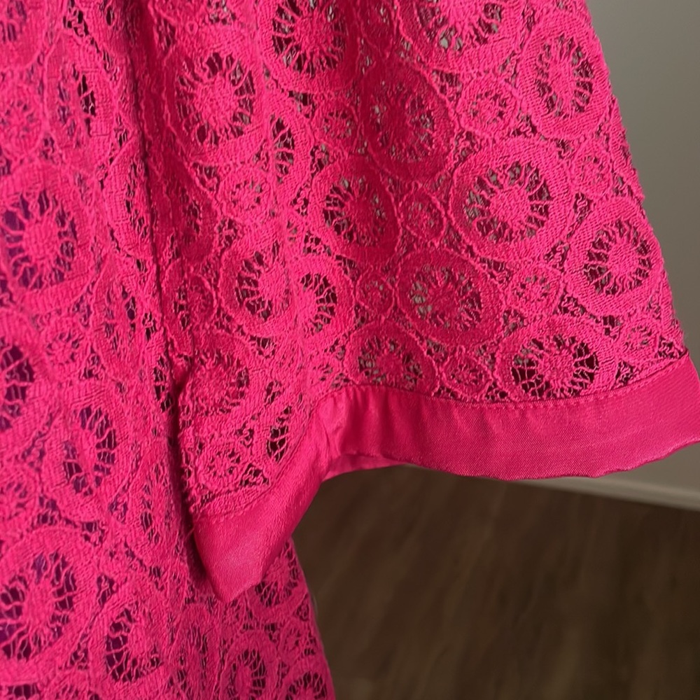 Laundry by Shelli Segal Red Lace Shift Dress Size 4 - Picture 4 of 10